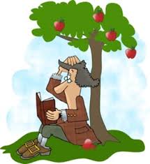 Isaac Newton apple cartoon