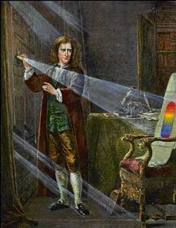 Newton's work with optics - the study of light